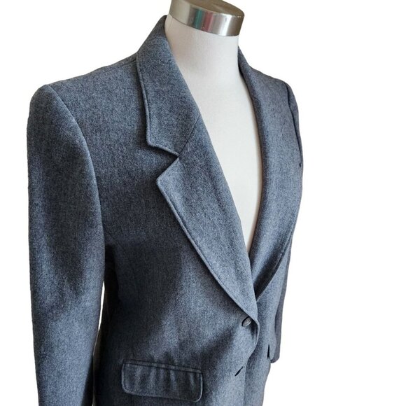 Vintage Pendleton Womens Jacket Blazer Size 8 Gray Academia Collared Long Sleeve - Picture 2 of 12